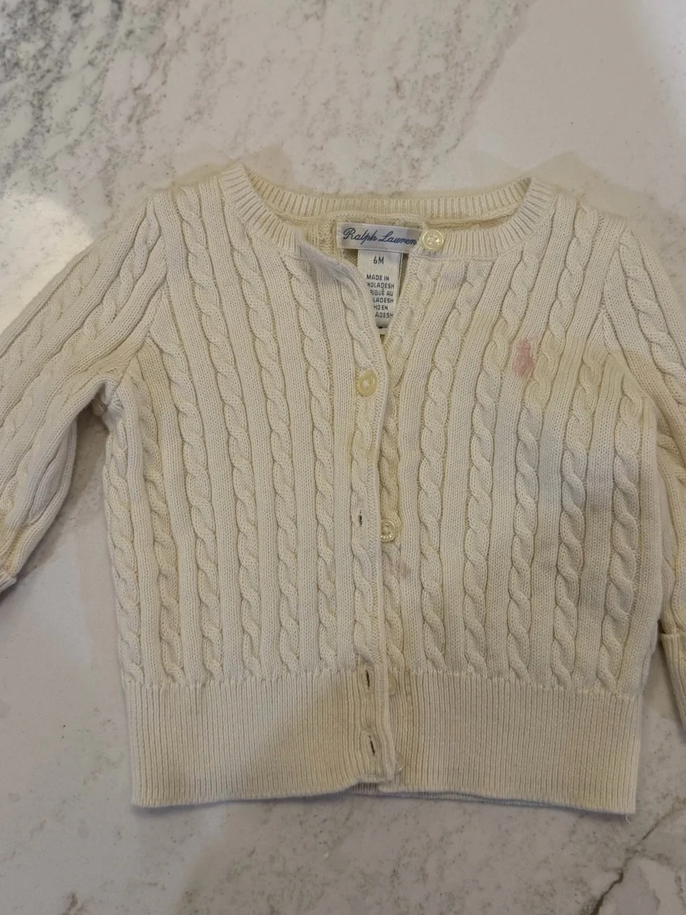 Ralph Lauren Mini Cable Cotton Cardigan